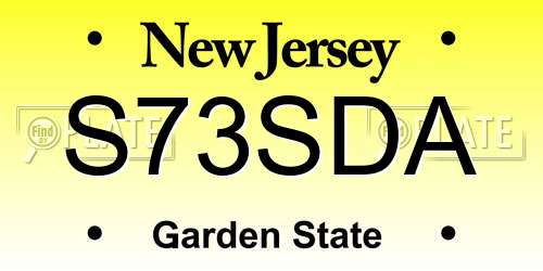 S73SDA New Jersey License Plate