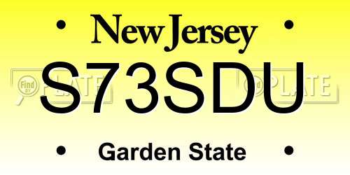 S73SDU New Jersey License Plate
