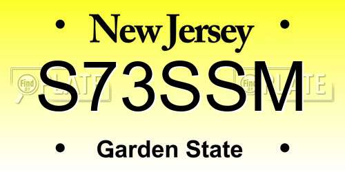 S73SSM New Jersey License Plate