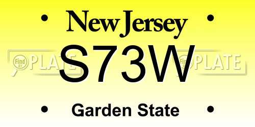S73W New Jersey License Plate
