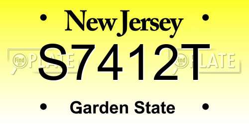 S7412T New Jersey License Plate