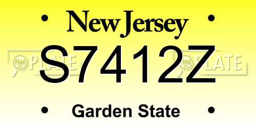 S7412Z New Jersey License Plate