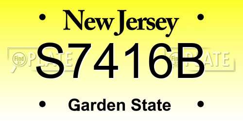 S7416B New Jersey License Plate
