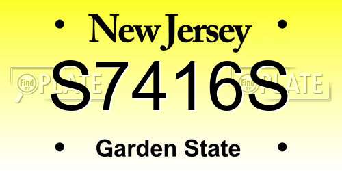 S7416S New Jersey License Plate
