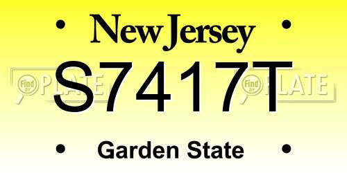 S7417T New Jersey License Plate