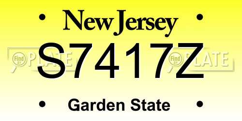 S7417Z New Jersey License Plate