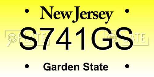 S741GS New Jersey License Plate