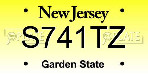 S741TZ New Jersey License Plate