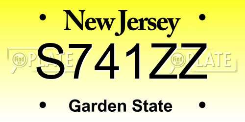 S741ZZ New Jersey License Plate