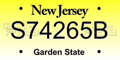 S74265B New Jersey License Plate