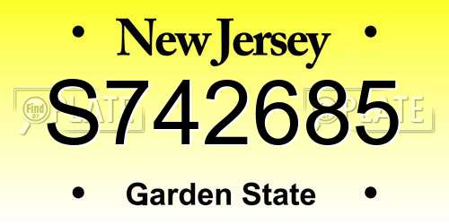 S742685 New Jersey License Plate