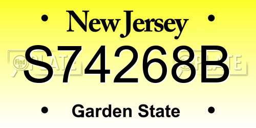 S74268B New Jersey License Plate