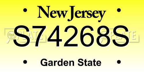 S74268S New Jersey License Plate