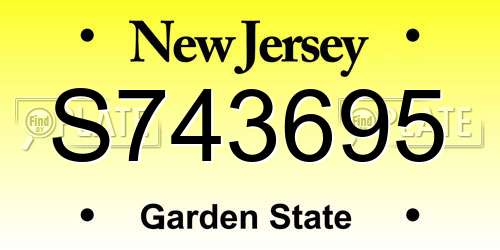 S743695 New Jersey License Plate