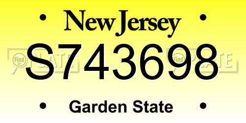 S743698 New Jersey License Plate