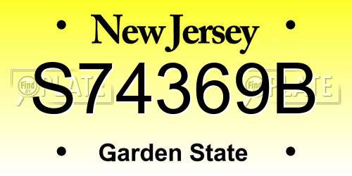 S74369B New Jersey License Plate