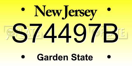 S74497B New Jersey License Plate