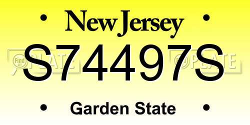 S74497S New Jersey License Plate