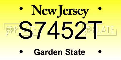S7452T New Jersey License Plate