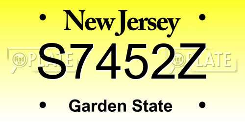 S7452Z New Jersey License Plate