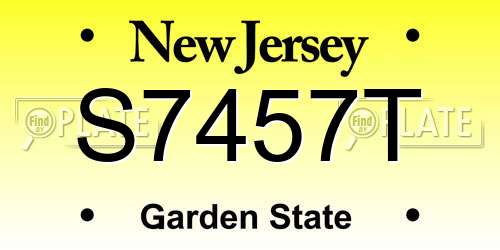 S7457T New Jersey License Plate