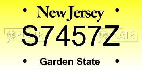 S7457Z New Jersey License Plate