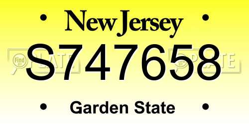 S747658 New Jersey License Plate