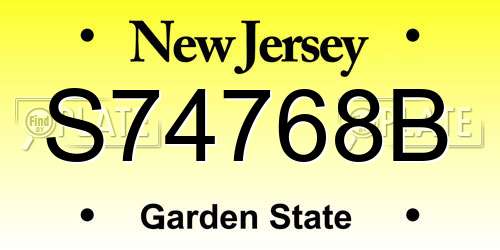 S74768B New Jersey License Plate