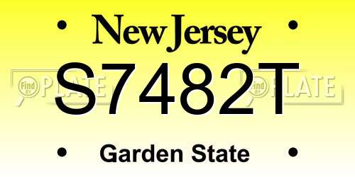 S7482T New Jersey License Plate