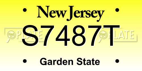 S7487T New Jersey License Plate