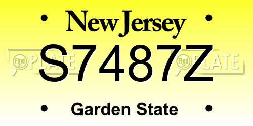 S7487Z New Jersey License Plate