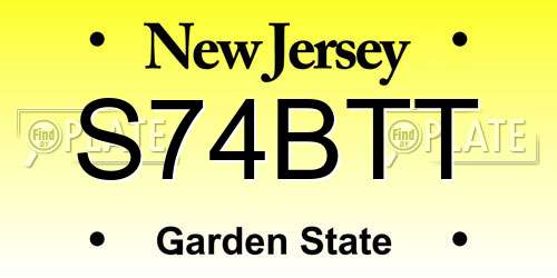 S74BTT New Jersey License Plate