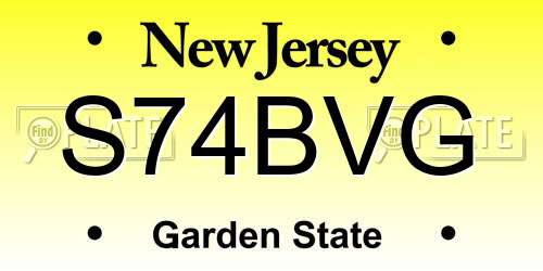 S74BVG New Jersey License Plate