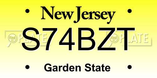 S74BZT New Jersey License Plate