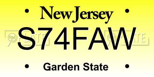 S74FAW New Jersey License Plate