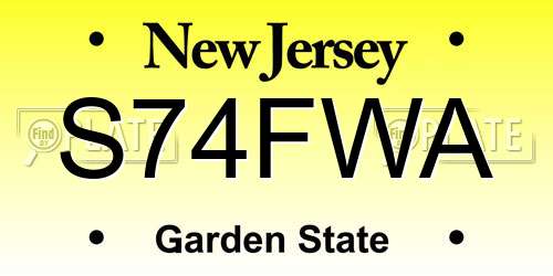 S74FWA New Jersey License Plate
