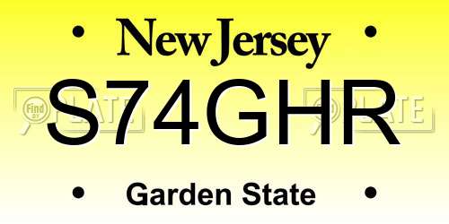 S74GHR New Jersey License Plate