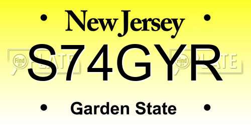 S74GYR New Jersey License Plate