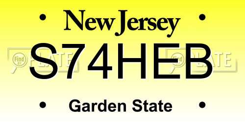 S74HEB New Jersey License Plate