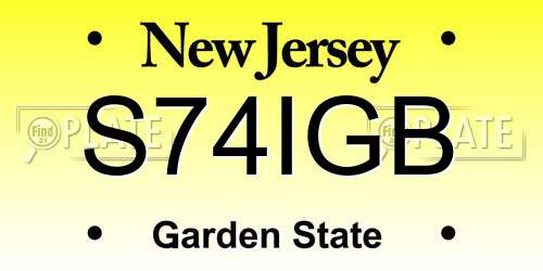 S74IGB New Jersey License Plate