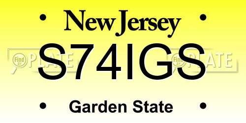 S74IGS New Jersey License Plate