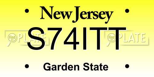S74ITT New Jersey License Plate