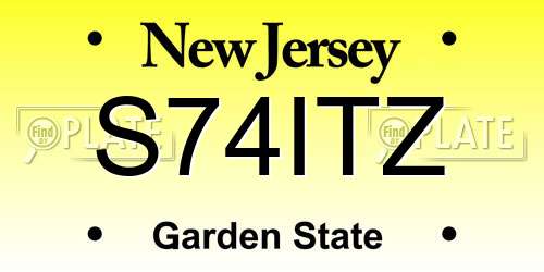 S74ITZ New Jersey License Plate