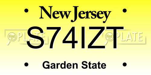 S74IZT New Jersey License Plate