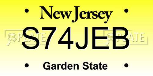 S74JEB New Jersey License Plate