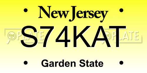 S74KAT New Jersey License Plate