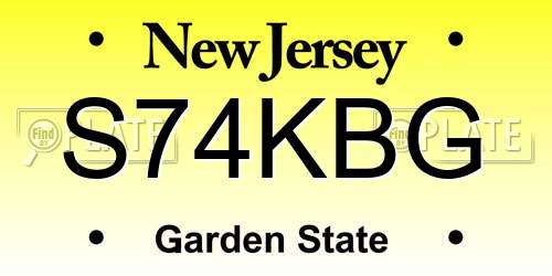 S74KBG New Jersey License Plate