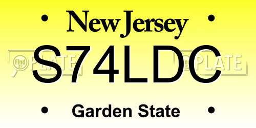 S74LDC New Jersey License Plate