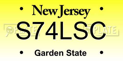 S74LSC New Jersey License Plate