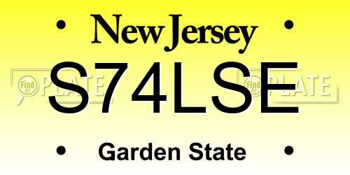 S74LSE New Jersey License Plate